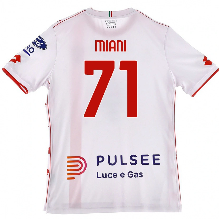 Danxen Niño Camiseta Arthur Miani #71 Blanco Rojo 2ª Equipación 2024/25 La Camisa