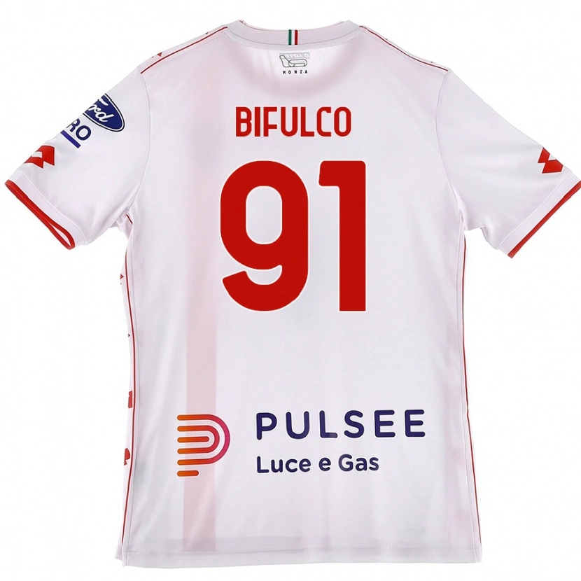 Danxen Niño Camiseta Davide Bifulco #91 Blanco Rojo 2ª Equipación 2024/25 La Camisa