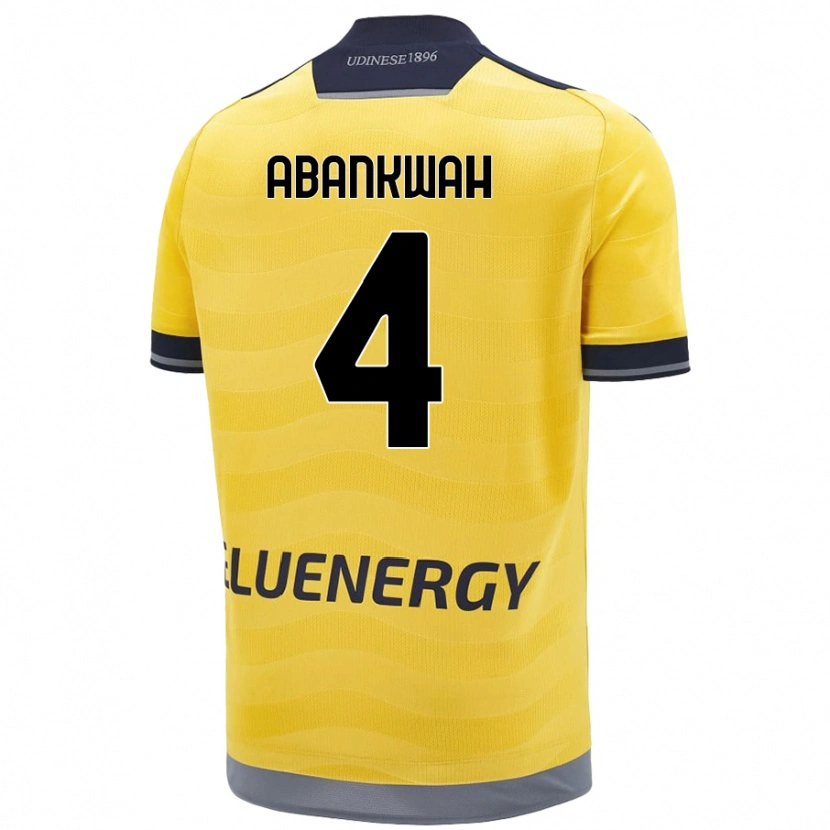 Danxen Niño Camiseta James Abankwah #4 Dorado 2ª Equipación 2024/25 La Camisa