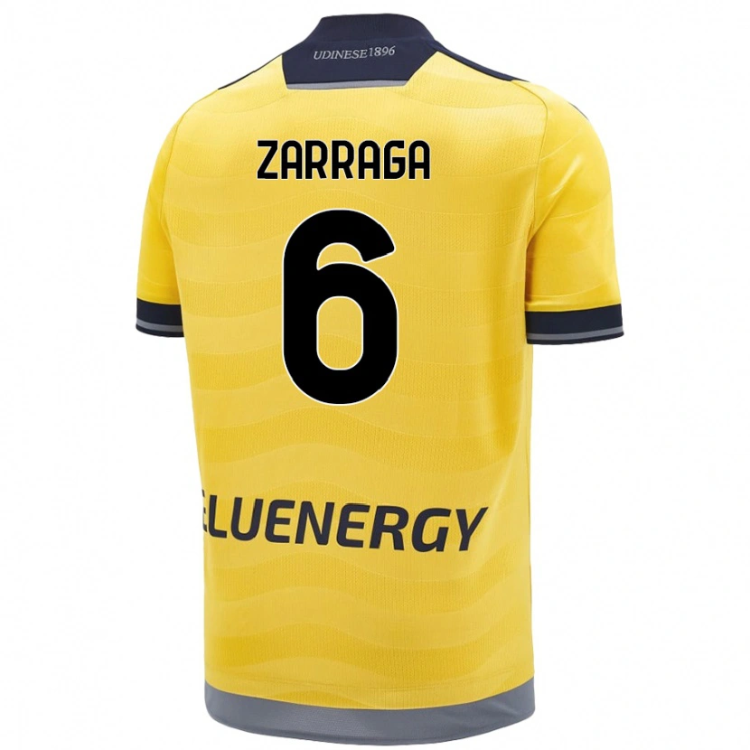 Danxen Niño Camiseta Oier Zarraga #6 Dorado 2ª Equipación 2024/25 La Camisa