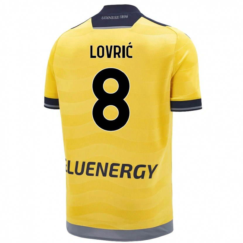 Danxen Niño Camiseta Sandi Lovrić #8 Dorado 2ª Equipación 2024/25 La Camisa