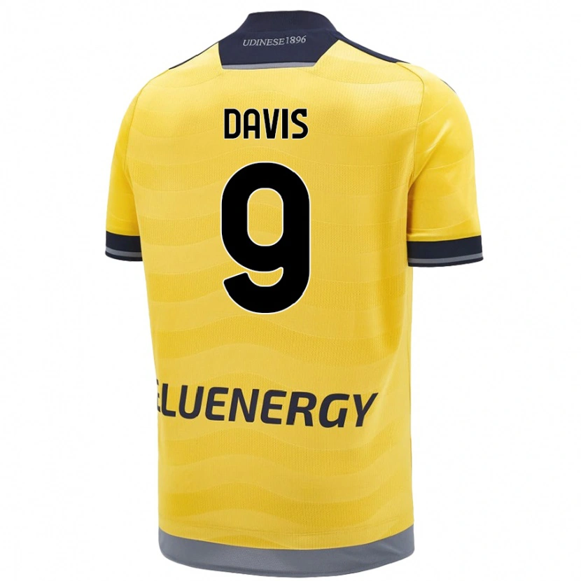 Danxen Niño Camiseta Keinan Davis #9 Dorado 2ª Equipación 2024/25 La Camisa