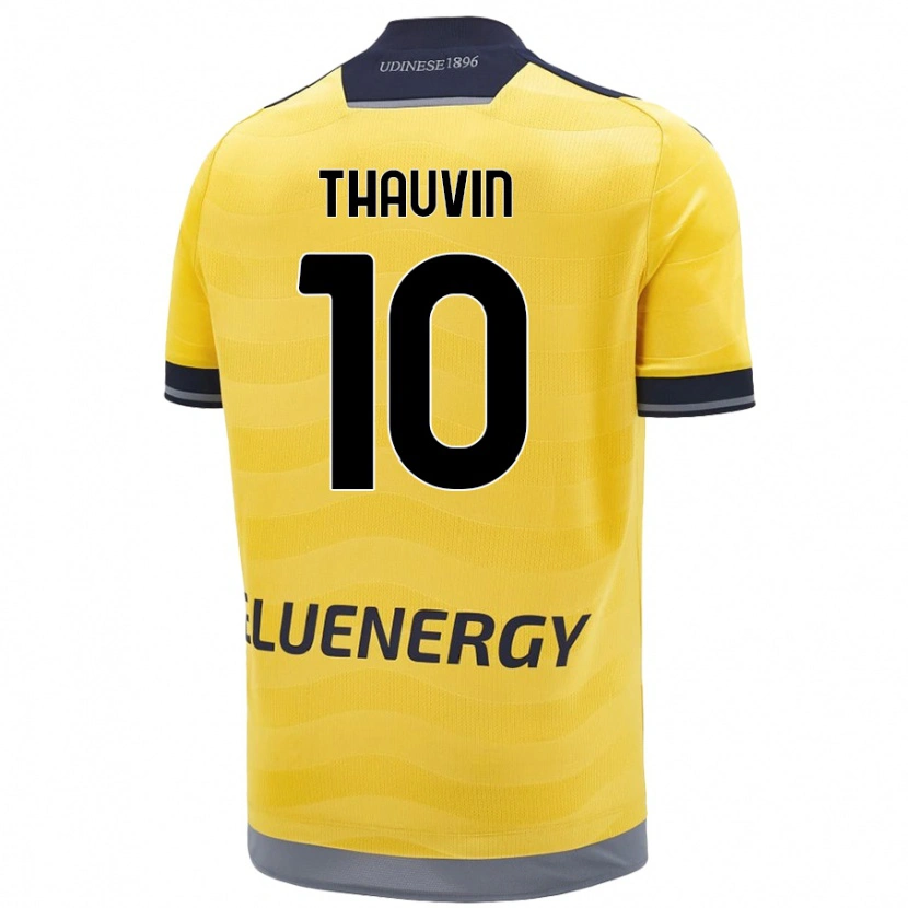 Danxen Niño Camiseta Florian Thauvin #10 Dorado 2ª Equipación 2024/25 La Camisa