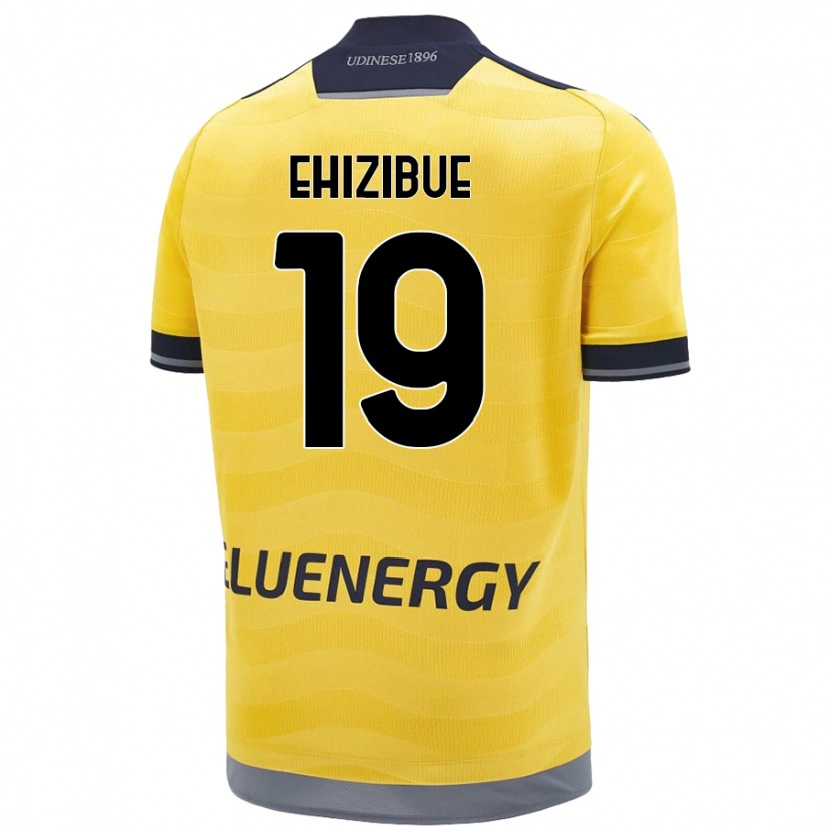 Danxen Niño Camiseta Kingsley Ehizibue #19 Dorado 2ª Equipación 2024/25 La Camisa