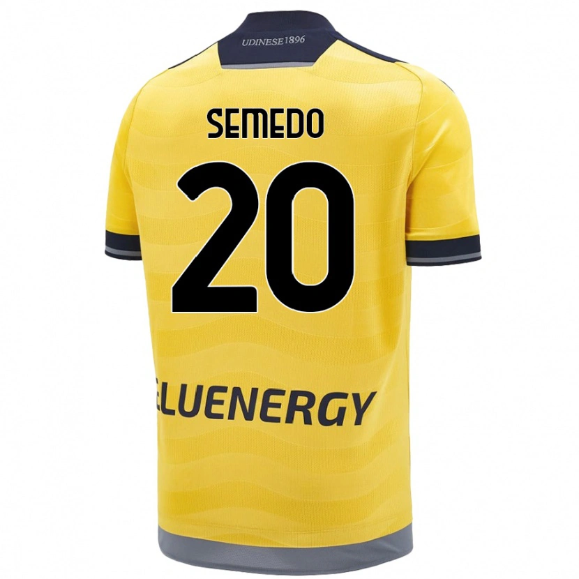 Danxen Niño Camiseta Vivaldo Semedo #20 Dorado 2ª Equipación 2024/25 La Camisa