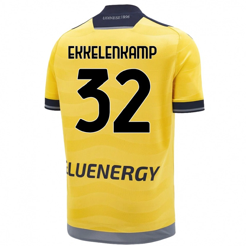 Danxen Niño Camiseta Jurgen Ekkelenkamp #32 Dorado 2ª Equipación 2024/25 La Camisa