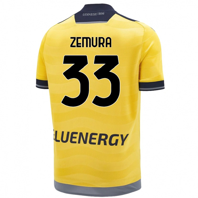 Danxen Niño Camiseta Jordan Zemura #33 Dorado 2ª Equipación 2024/25 La Camisa