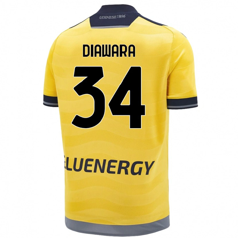 Danxen Niño Camiseta Sekou Diawara #34 Dorado 2ª Equipación 2024/25 La Camisa