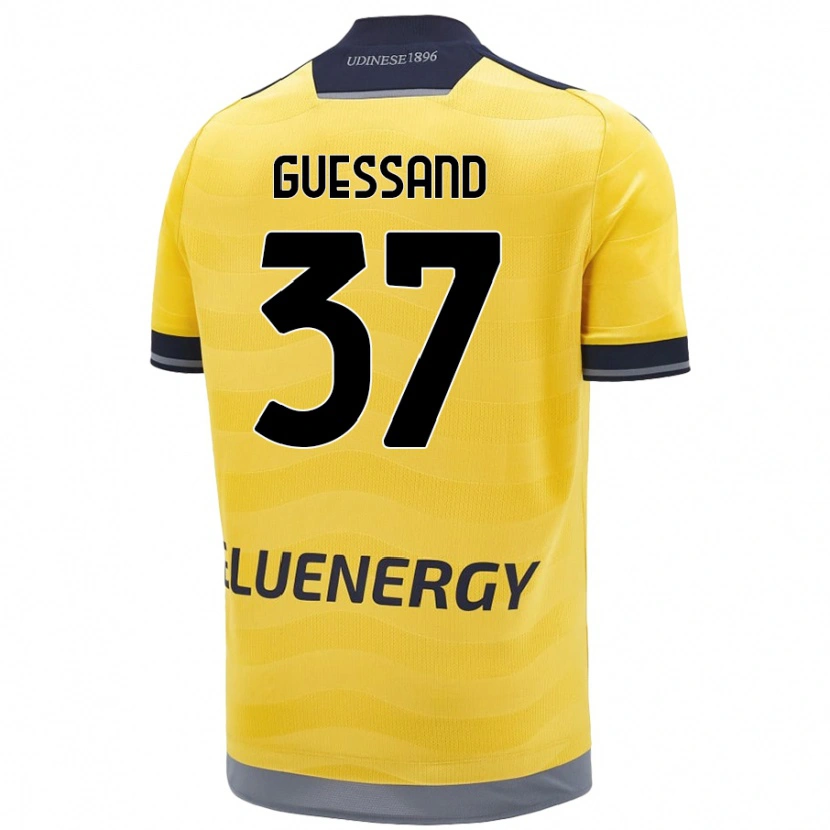 Danxen Niño Camiseta Axel Guessand #37 Dorado 2ª Equipación 2024/25 La Camisa