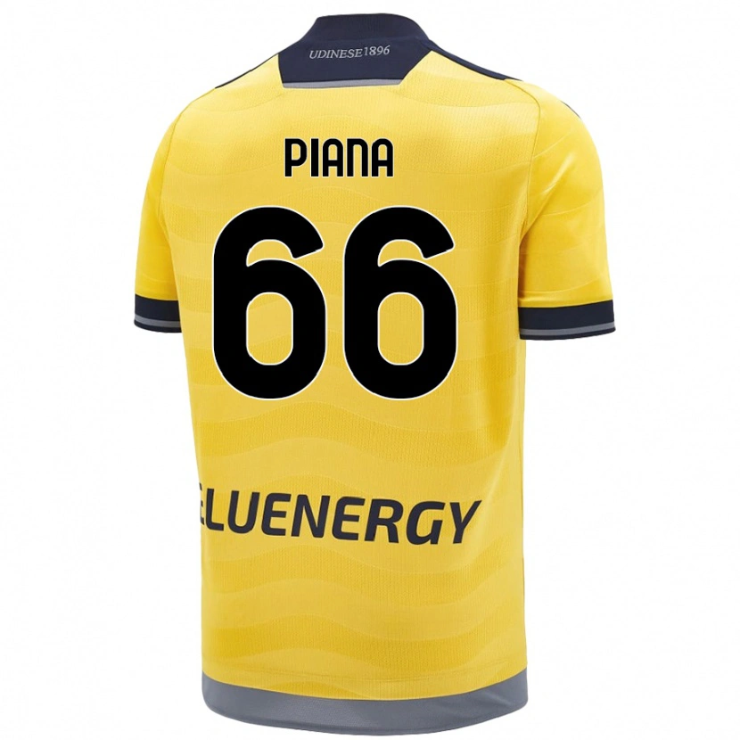 Danxen Niño Camiseta Edoardo Piana #66 Dorado 2ª Equipación 2024/25 La Camisa