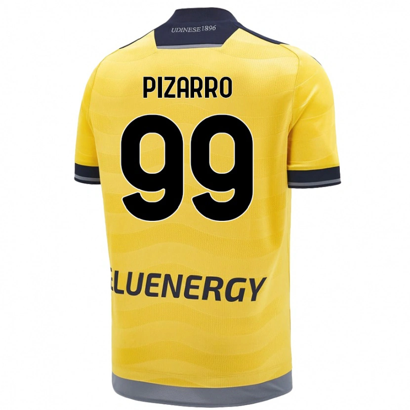 Danxen Niño Camiseta Damián Pizarro #99 Dorado 2ª Equipación 2024/25 La Camisa