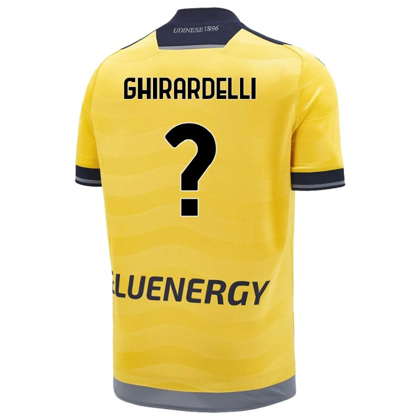 Danxen Niño Camiseta Davide Ghirardelli #0 Dorado 2ª Equipación 2024/25 La Camisa