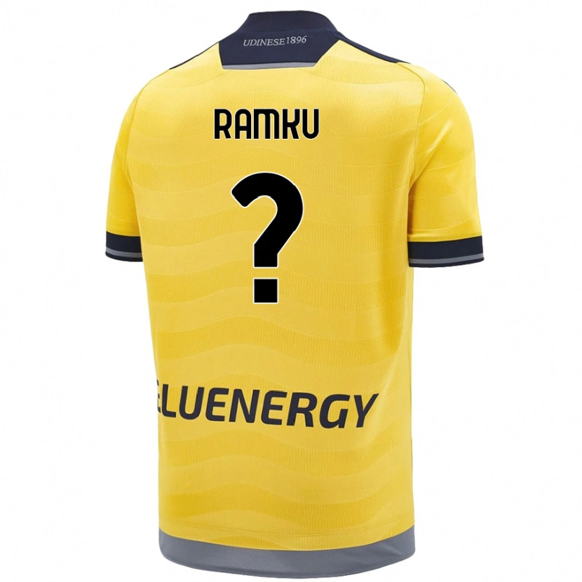 Danxen Niño Camiseta Alex Ramku #0 Dorado 2ª Equipación 2024/25 La Camisa