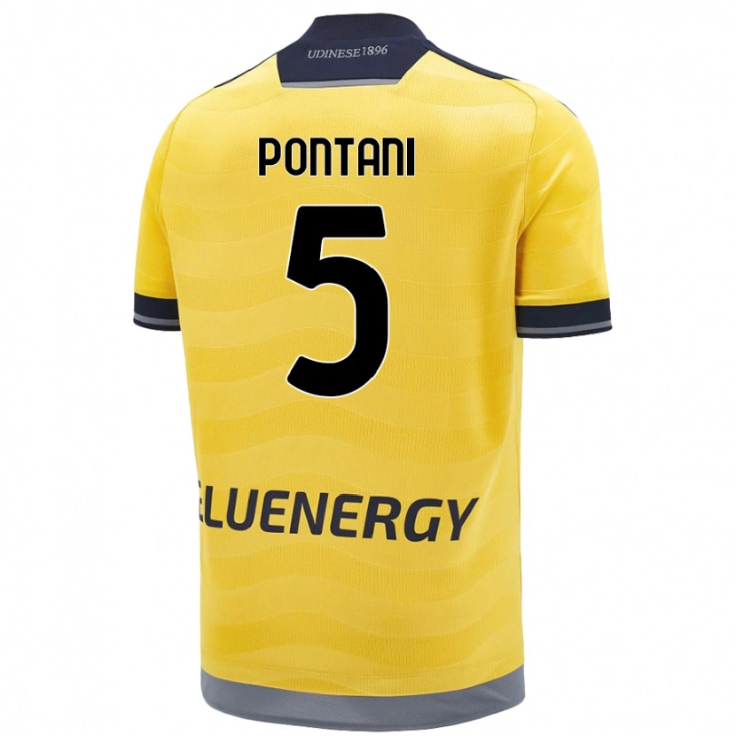 Danxen Niño Camiseta Leonardo Pontani #5 Dorado 2ª Equipación 2024/25 La Camisa