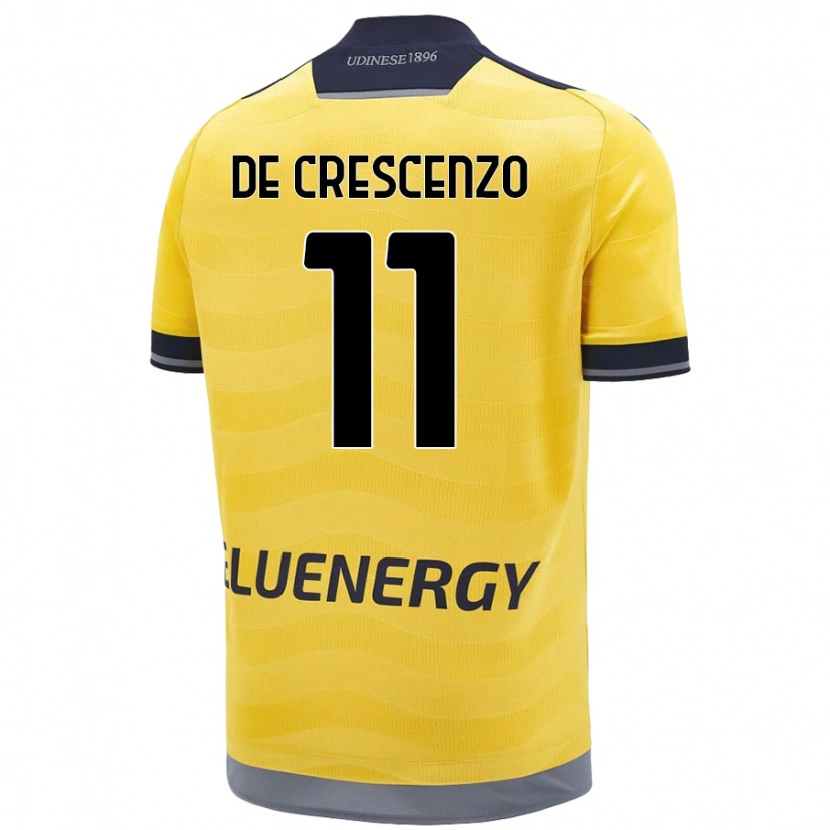 Danxen Niño Camiseta Marco De Crescenzo #11 Dorado 2ª Equipación 2024/25 La Camisa