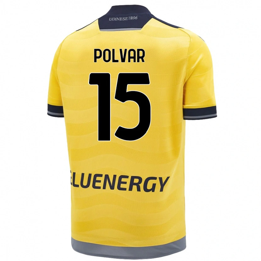 Danxen Niño Camiseta Francesco Polvar #15 Dorado 2ª Equipación 2024/25 La Camisa