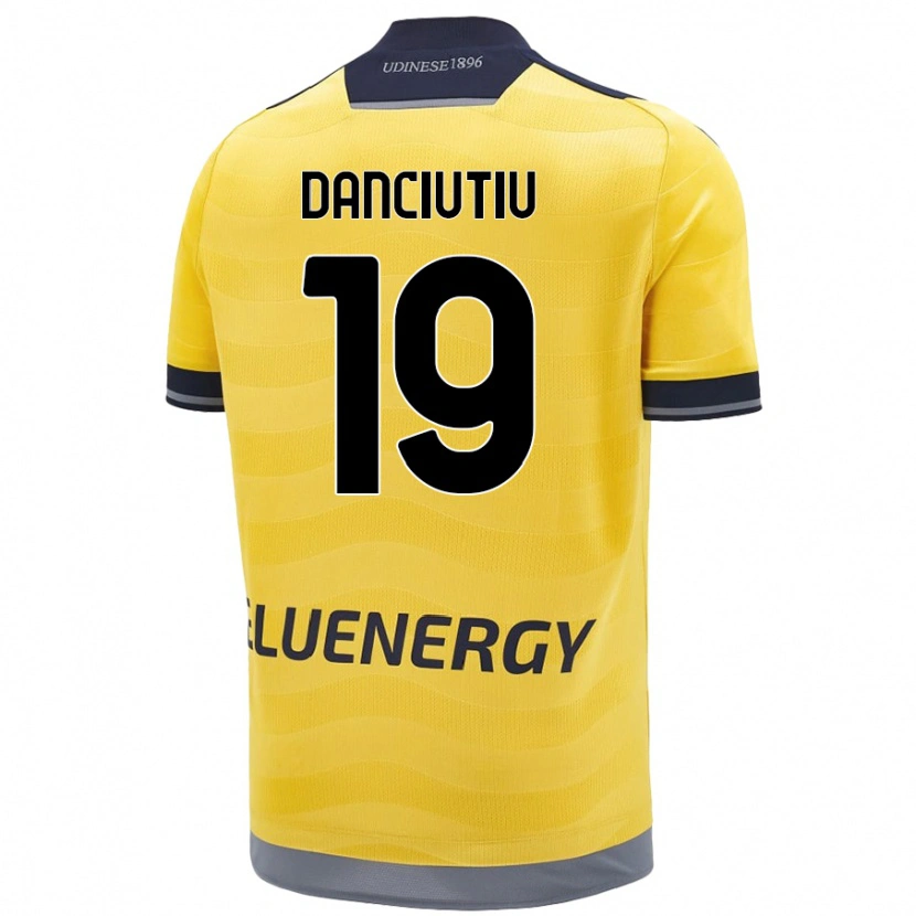 Danxen Niño Camiseta Vlad Danciuțiu #19 Dorado 2ª Equipación 2024/25 La Camisa