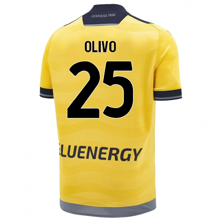 Danxen Niño Camiseta Gioele Olivo #25 Dorado 2ª Equipación 2024/25 La Camisa