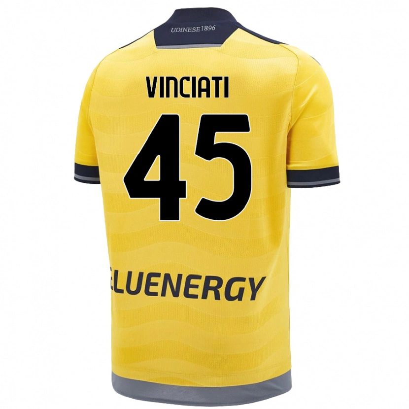 Danxen Niño Camiseta Giulio Vinciati #45 Dorado 2ª Equipación 2024/25 La Camisa