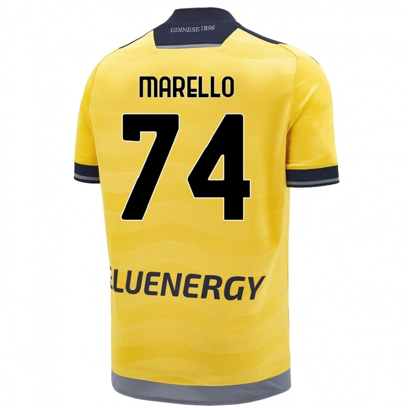 Danxen Niño Camiseta Mattia Marello #74 Dorado 2ª Equipación 2024/25 La Camisa