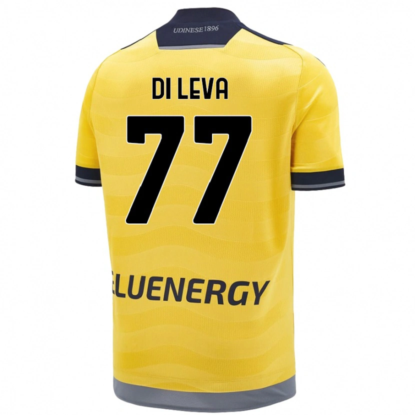 Danxen Niño Camiseta Vincenzo Di Leva #77 Dorado 2ª Equipación 2024/25 La Camisa