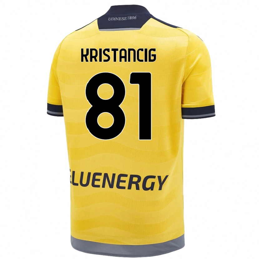 Danxen Niño Camiseta Luca Kristancig #81 Dorado 2ª Equipación 2024/25 La Camisa