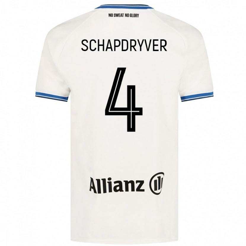 Danxen Niño Camiseta Emely Schapdryver #4 Blanco 2ª Equipación 2024/25 La Camisa