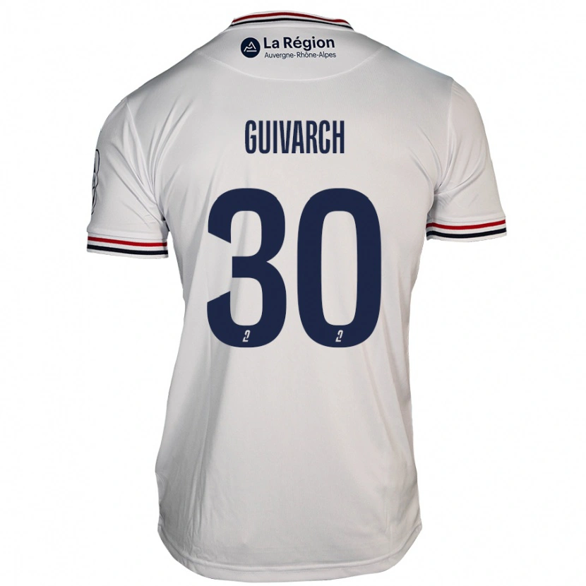 Danxen Niño Camiseta Théo Guivarch #30 Blanco 2ª Equipación 2024/25 La Camisa