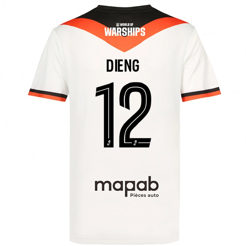 Danxen Niño Camiseta Bamba Dieng #12 Blanco 2ª Equipación 2024/25 La Camisa