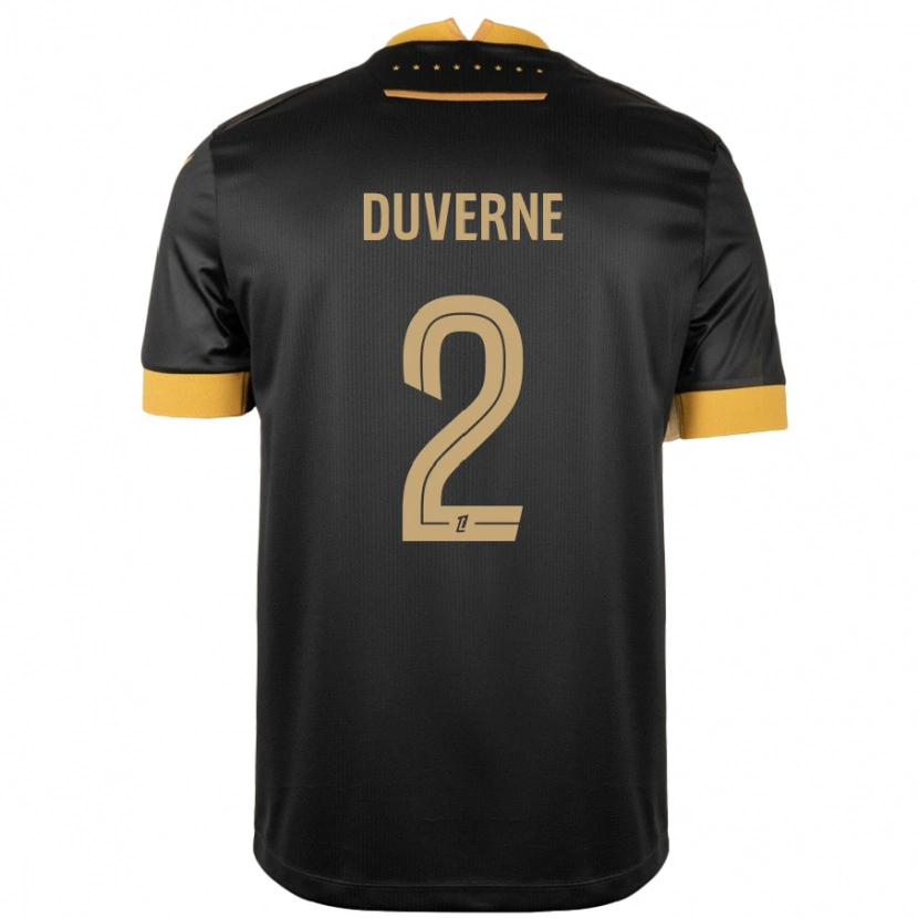 Danxen Niño Camiseta Jean-Kévin Duverne #2 Negro Marrón 2ª Equipación 2024/25 La Camisa