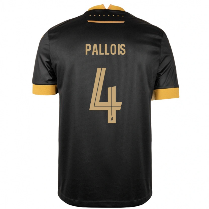 Danxen Niño Camiseta Nicolas Pallois #4 Negro Marrón 2ª Equipación 2024/25 La Camisa