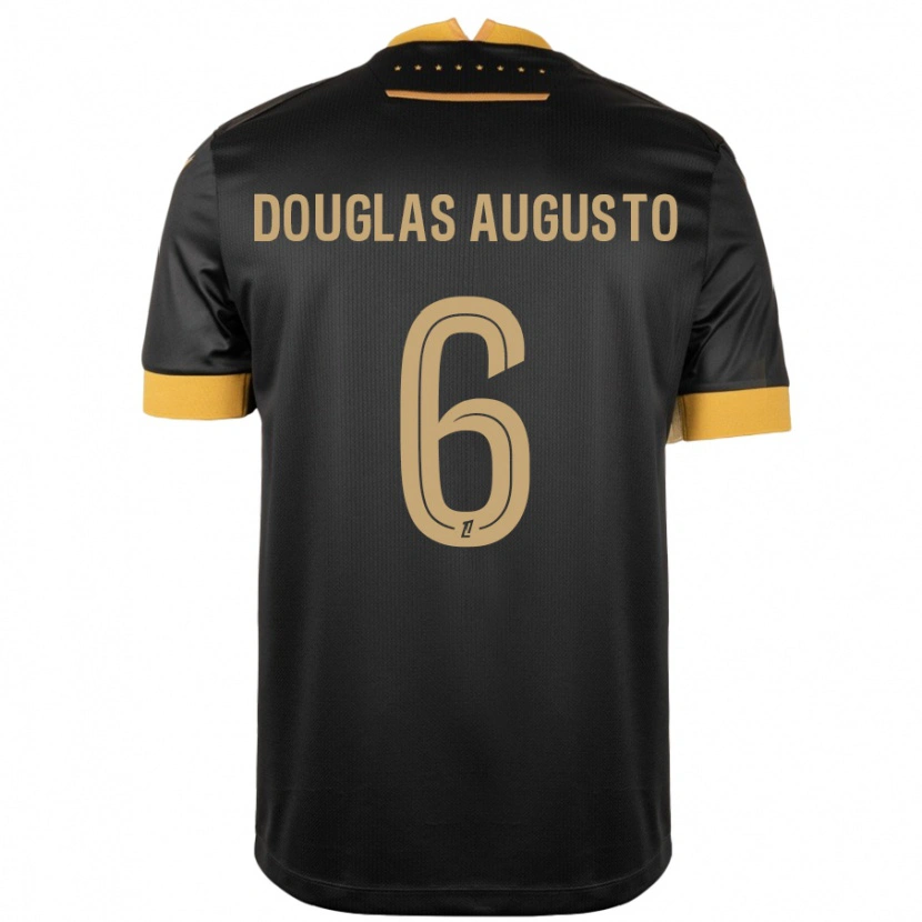 Danxen Niño Camiseta Douglas Augusto #6 Negro Marrón 2ª Equipación 2024/25 La Camisa