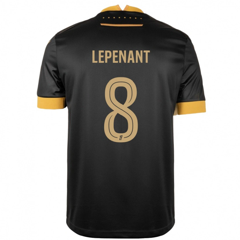 Danxen Niño Camiseta Johann Lepenant #8 Negro Marrón 2ª Equipación 2024/25 La Camisa