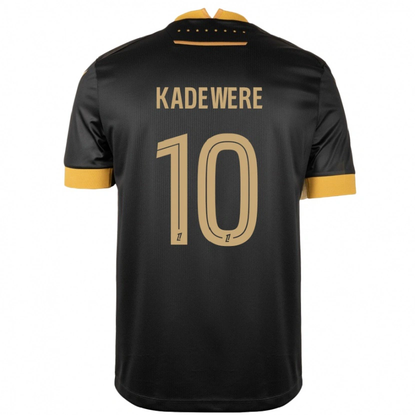 Danxen Niño Camiseta Tino Kadewere #10 Negro Marrón 2ª Equipación 2024/25 La Camisa