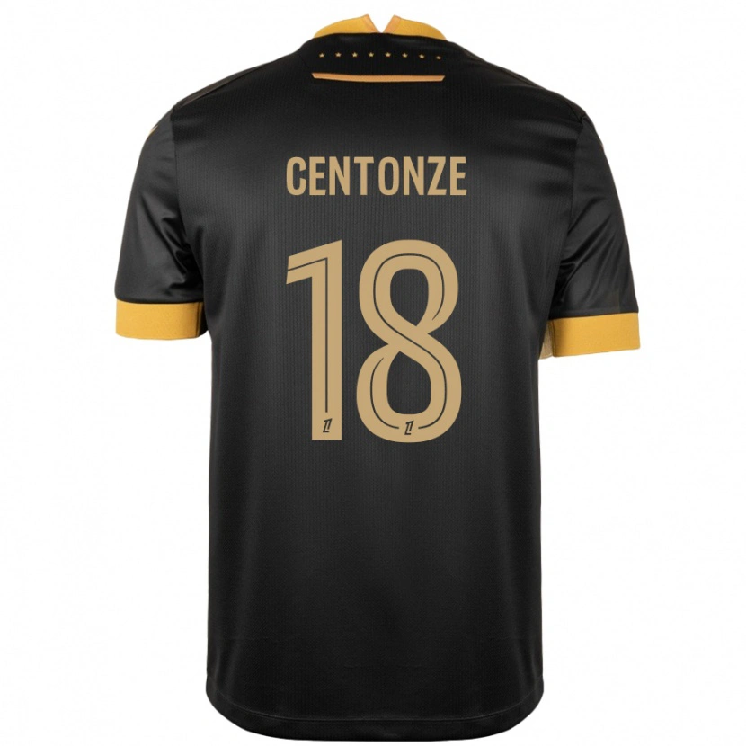 Danxen Niño Camiseta Fabien Centonze #18 Negro Marrón 2ª Equipación 2024/25 La Camisa