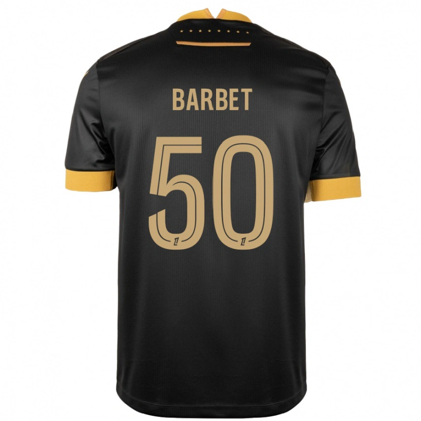 Danxen Niño Camiseta Hugo Barbet #50 Negro Marrón 2ª Equipación 2024/25 La Camisa