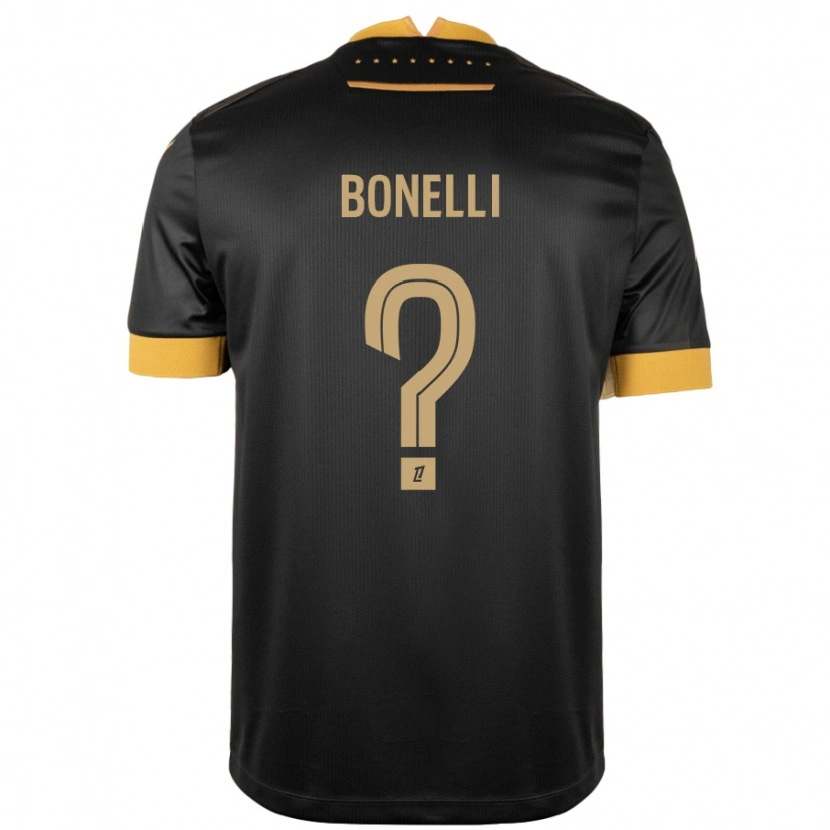 Danxen Niño Camiseta Lucas Bonelli #0 Negro Marrón 2ª Equipación 2024/25 La Camisa