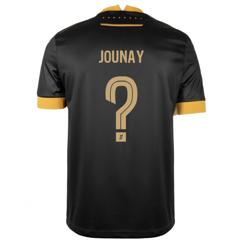 Danxen Niño Camiseta Alix Jounay #0 Negro Marrón 2ª Equipación 2024/25 La Camisa