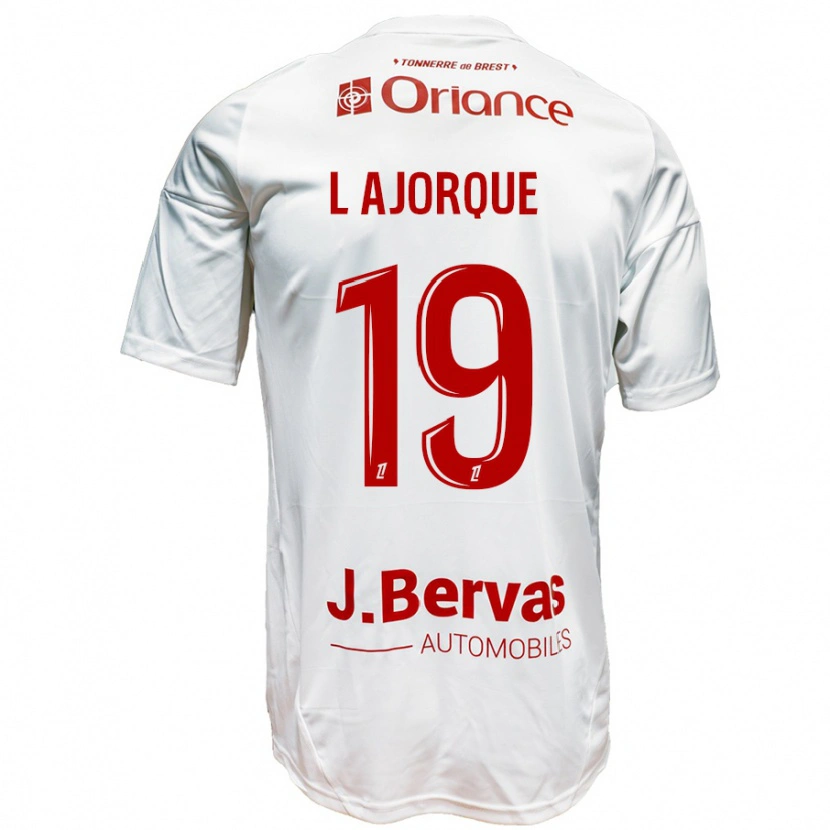 Danxen Niño Camiseta Ludovic Ajorque #19 Blanco Rojo 2ª Equipación 2024/25 La Camisa