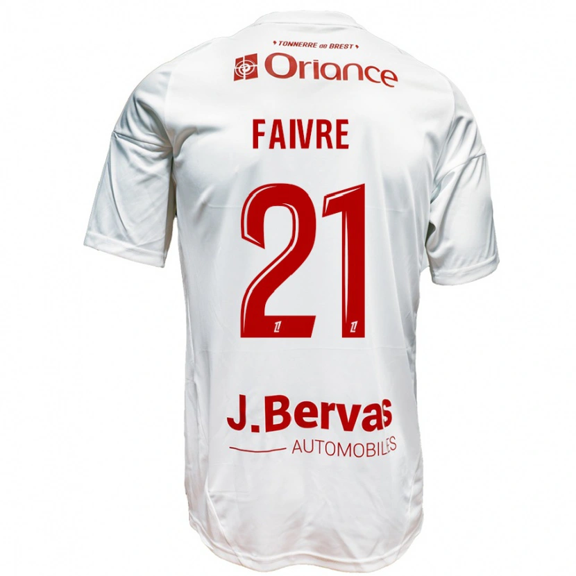 Danxen Niño Camiseta Romain Faivre #21 Blanco Rojo 2ª Equipación 2024/25 La Camisa