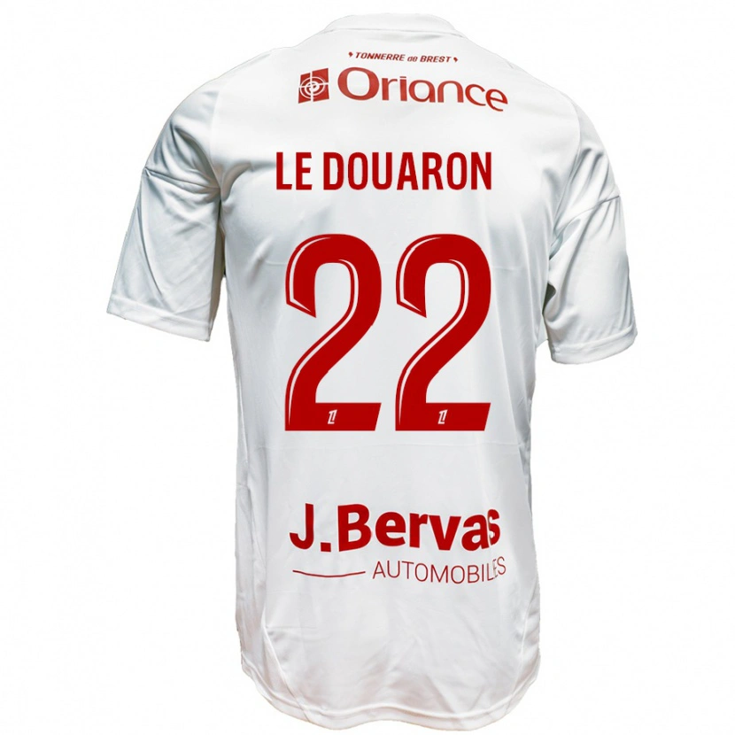 Danxen Niño Camiseta Jérémy Le Douaron #22 Blanco Rojo 2ª Equipación 2024/25 La Camisa