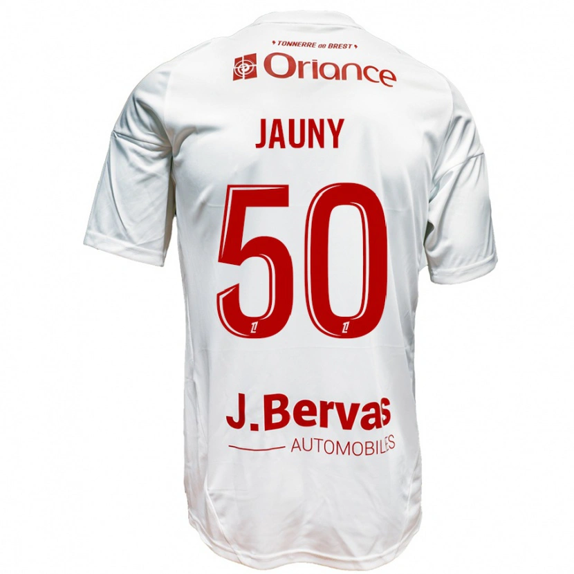 Danxen Niño Camiseta Noah Jauny #50 Blanco Rojo 2ª Equipación 2024/25 La Camisa