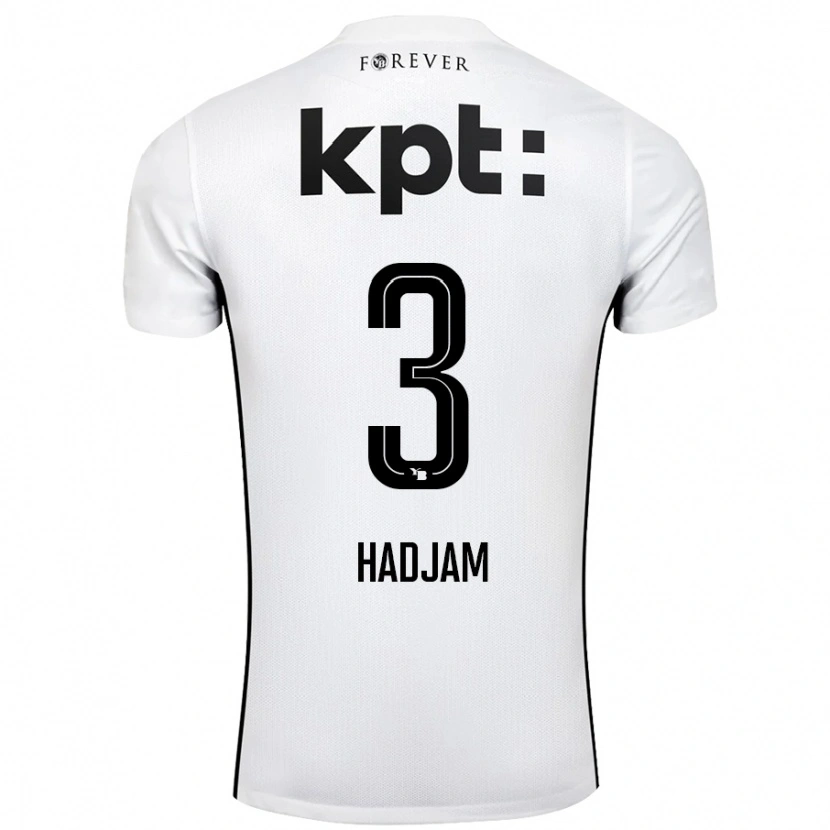 Danxen Niño Camiseta Jaouen Hadjam #3 Blanco Negro 2ª Equipación 2024/25 La Camisa