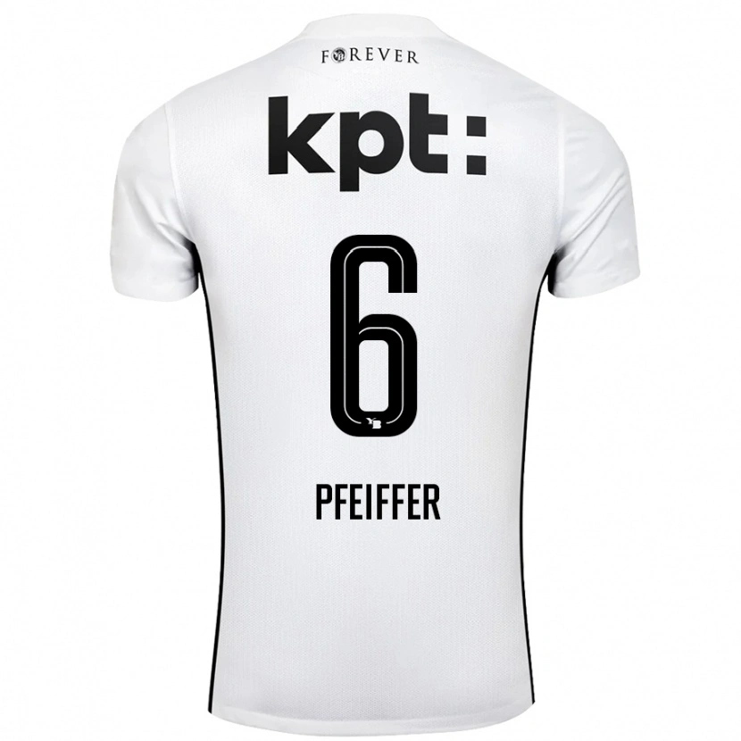 Danxen Niño Camiseta Patric Pfeiffer #6 Blanco Negro 2ª Equipación 2024/25 La Camisa