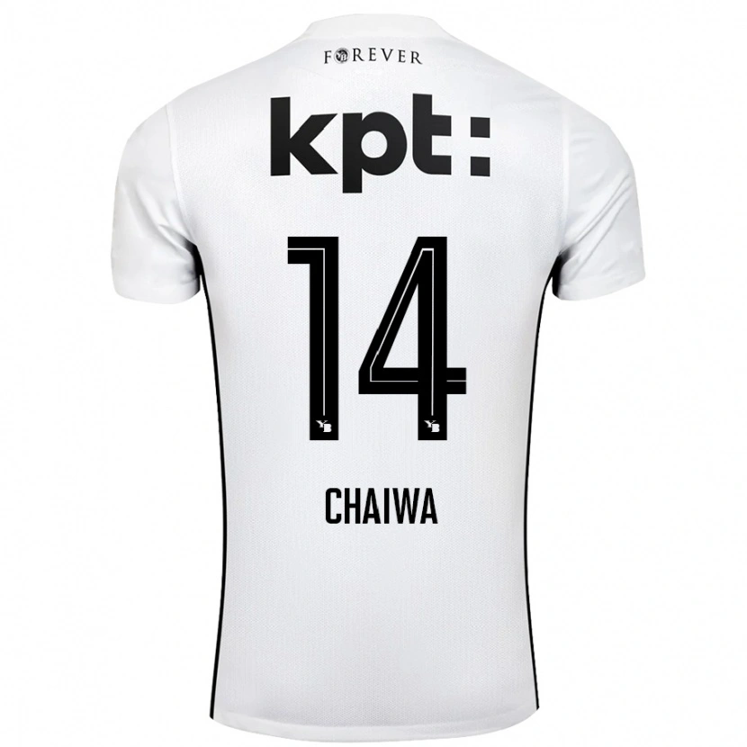 Danxen Niño Camiseta Miguel Chaiwa #14 Blanco Negro 2ª Equipación 2024/25 La Camisa