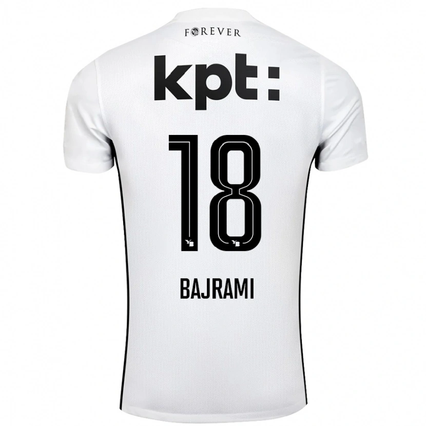 Danxen Niño Camiseta Ardian Bajrami #18 Blanco Negro 2ª Equipación 2024/25 La Camisa