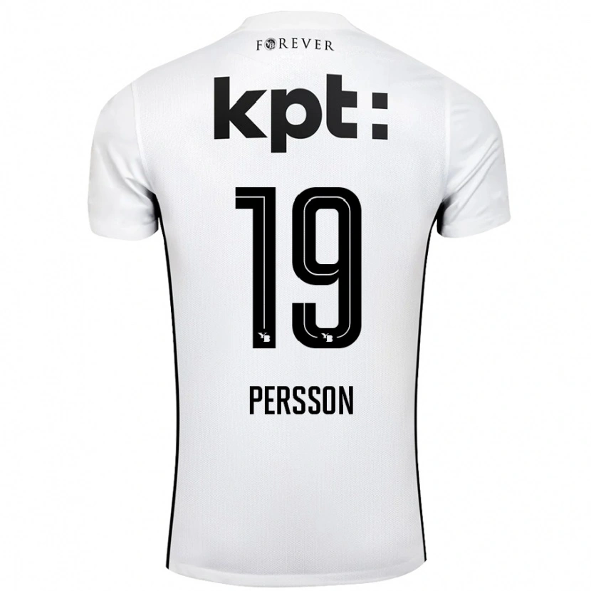 Danxen Niño Camiseta Noah Persson #19 Blanco Negro 2ª Equipación 2024/25 La Camisa