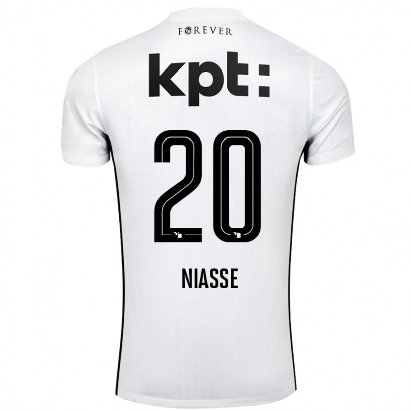 Danxen Niño Camiseta Cheikh Niasse #20 Blanco Negro 2ª Equipación 2024/25 La Camisa