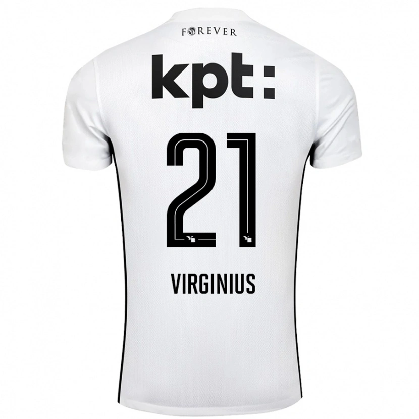 Danxen Niño Camiseta Alan Virginius #21 Blanco Negro 2ª Equipación 2024/25 La Camisa