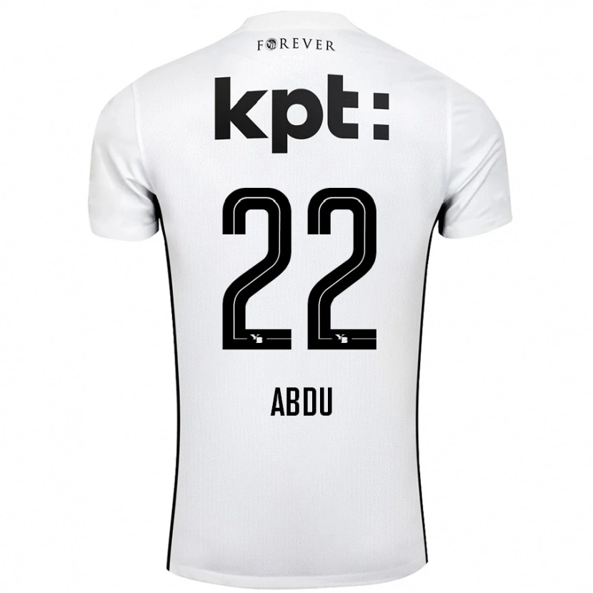 Danxen Niño Camiseta Abdu Conté #22 Blanco Negro 2ª Equipación 2024/25 La Camisa